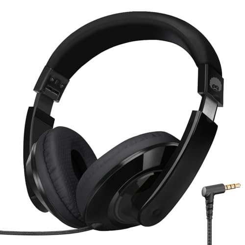 Casque audio enfant pliable noir RockPapa : casque filaire over ear réglable jack 3.5