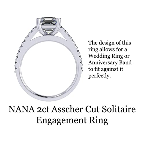 NANA Jewels 2.00ct Asscher cut Cathedral Solitaire simulated Diamond Engagement Ring Sterling Silver3
