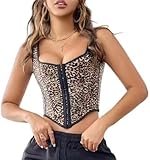 Women's Leopard-Print Bustier-Corset-Tops - Sexy Going Out Corset Top Sleeveless Vest Bodysuit Bra