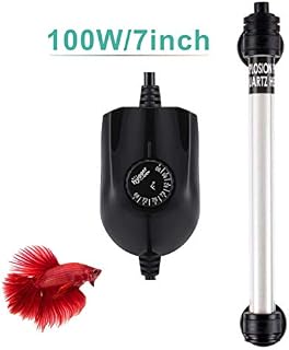 hygger 100W Mini Inline Quartz Glass Aquarium Heater with External Controller, Adjustable Submersible