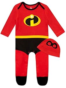 Disney Strampler Neugeborene und Hut | The Incredibles Baby Strampler | Baby Schlafanzug | Onesie Kinder Rot 44-50