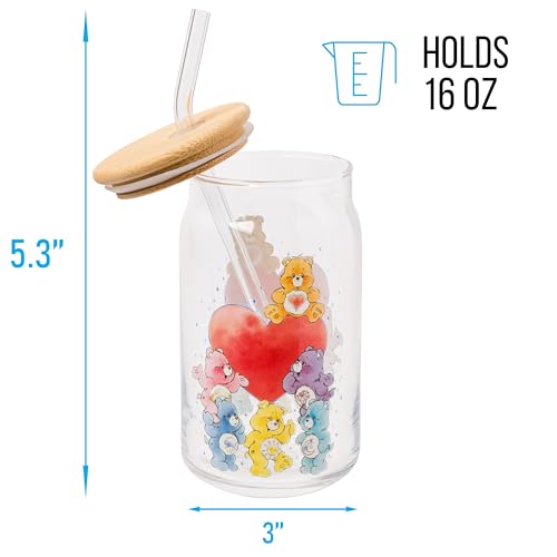 Image of Silver Buffalo Care Bears, Glass Tumbler, 16oz