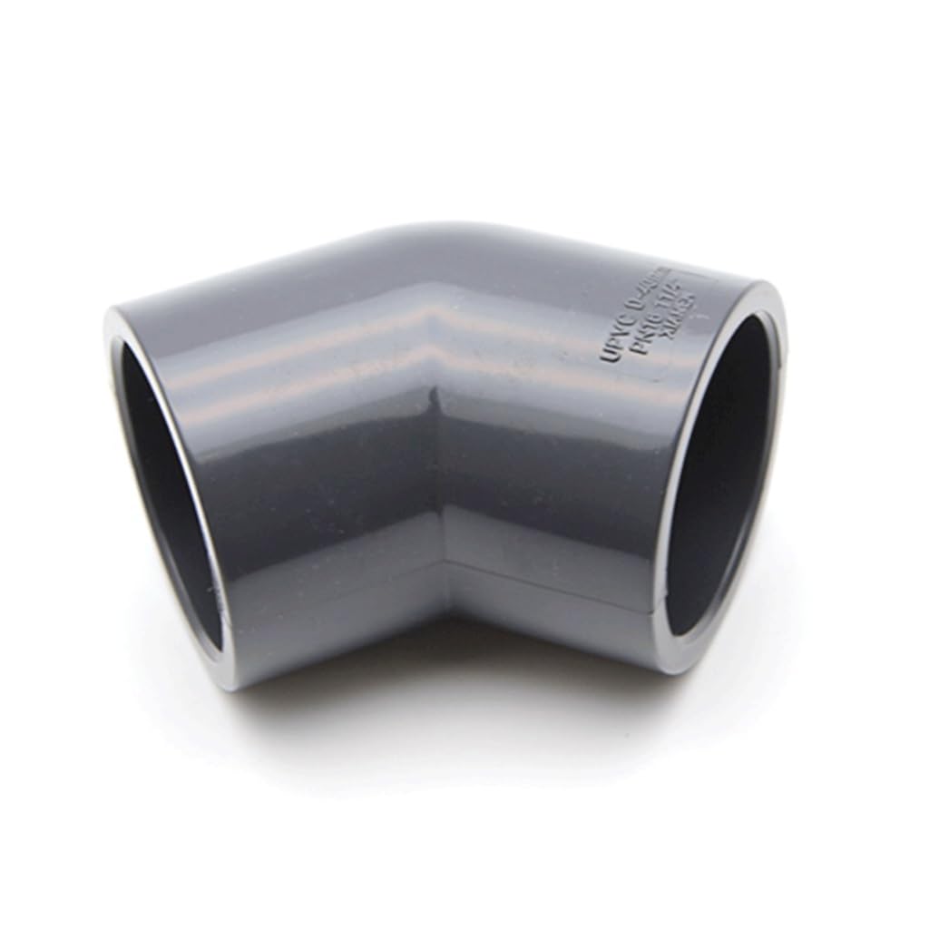 Accesorio de tubería de unión de suministro de agua con codo de PVC de 45 grados, conector de acuario UPVC for de riego de jardín, 1 pieza(75mm)