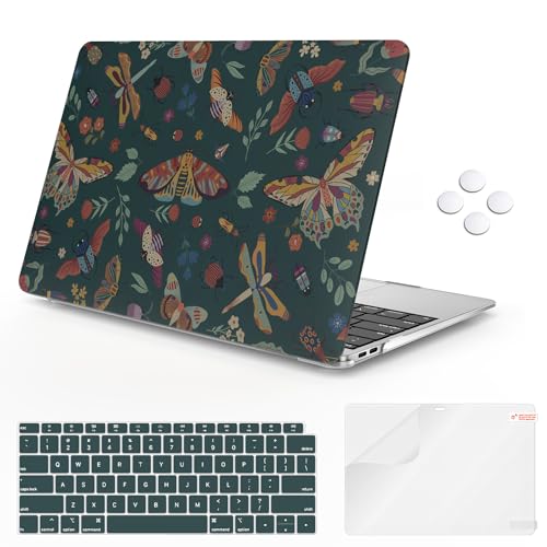 iCasso MacBook Air 13 Inch Case M1 2020 A2337 Green Butterfly