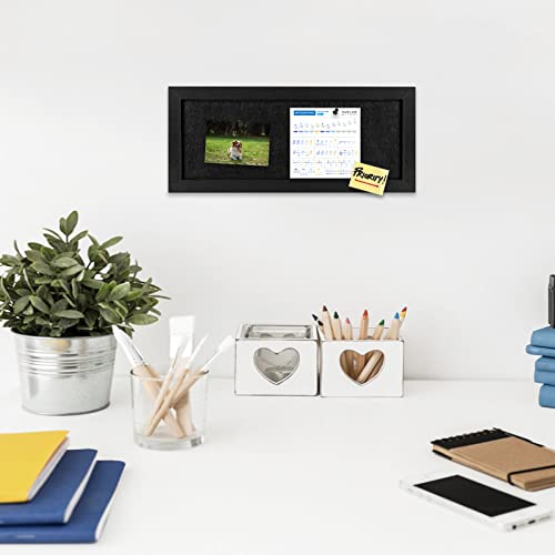 Yccyyccy Cork Board Bulletin Board With Felt, Wood Framed Display Bulletin Board For Walls With Pins, Eye Bolts, Gaskets, Screws, Pin Board For Office, School And Home(1837-Bk-1Pc) #TOP3