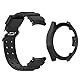 AWADUO Kompatibel für Samsung Galaxy Watch 5 44mm Uhren Ersatz Band+Hülle, Ersatz Silikon Handgelenksarmbandabdeckung für Männer Frauen, weich und langlebig (schwarz)