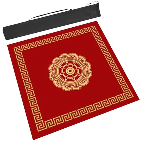 Tapete antideslizante rojo para mesa Mahjong 70x70 cm miniatura 1