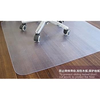 Amazon Com Pvc Chair Mat For Hard Floors Transparent Hard Floor Protector With Non Studded Bottom 2 Mm Thick Rectangular With Lip 36 X 48 Rectangular Office Products