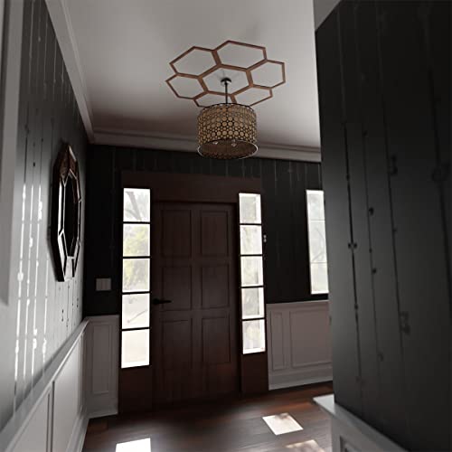 Image of Ekena Millwork 22 inchOD x 7 3 /4 inchID x 3 /8 inchT Florin Wood Fretwork Pierced Ceiling Medallion, Walnut