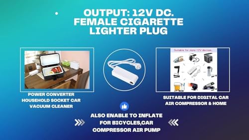 Image of 12V 120W AC to DC Power Adapter Converter | Car Cigarette Lighter Socket Charger for AC to DC Converters - White