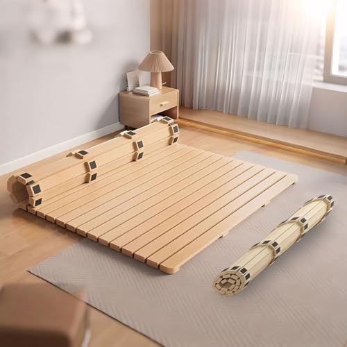 XIJIXILI Floor Bed Frame Japanese Frame Foldable Pallet Moisture-Proof Frame Wooden Floor Platform Guest Tatami Mat(Full)