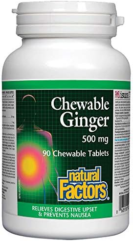 Natural Factors Chewable Ginger, 500 mg, 90 Chewable Tablets