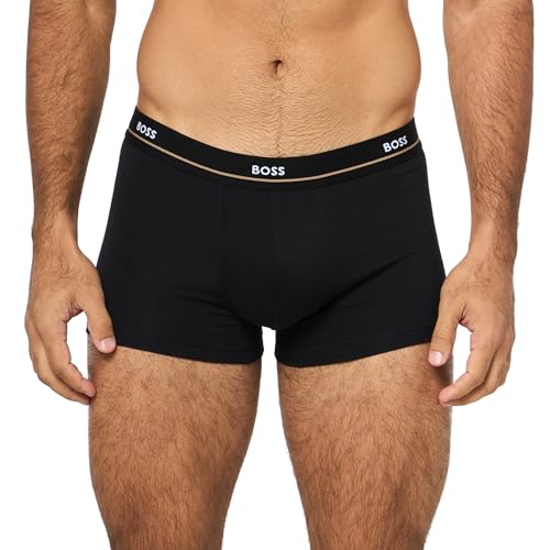 BOSS, 5 Pack Bold Logo Cotton Stretch Trunks, Forever Blue/Ballad Blue/Black/Navy/Black, S 2