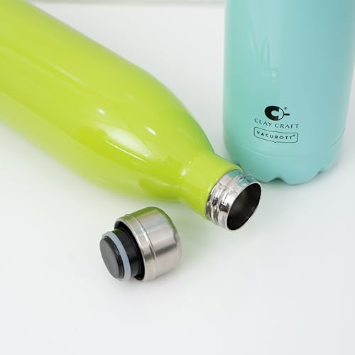 Image of Clay Craft Vacbott Stark Solid Double Walled|18 Hours Hot and 24 Hours| Cold Water Bottle Vacuum Insulated Flask Bottle 1000 ml|2 Piece|Leak Proof|Office Bottle|Gym|Home|Kitchen