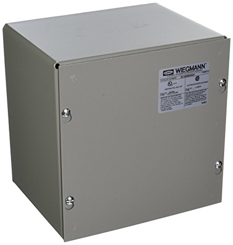 Wiegmann SC080806NK SC-Series NEMA 1 Screw Cover Wallmount Pull Box, No Knockouts, Painted Steel, 8" x 8" x 6",Grey