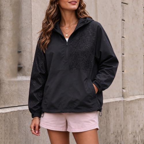 Womens Windbreaker Jacket Water Resistant Quick Dry Hood Rain Jackets - image 6