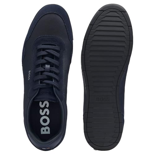 Image of BOSS Men's Titanium SL sdtxny Trainers Made of Various Materials with Suede Details and Lacing Size