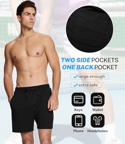 BAMBOO COOL Men's Athletic Shorts Dry Loose-Fit Running Workout Gym Shorts Breathable Lightweight Activewear with Pockets2