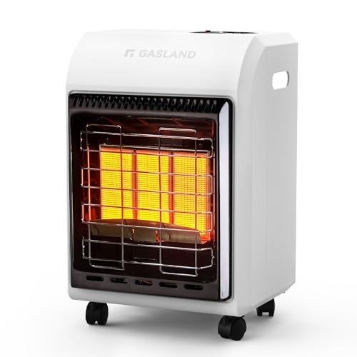 GASLAND MHA18W Propane Radiant heater,18,000 BTU Warm Area up to 450 sq.ft, Portable LP Gas Heater for Garages, Ultra Quiet Propane Heater with LP Regulator Hose (White)