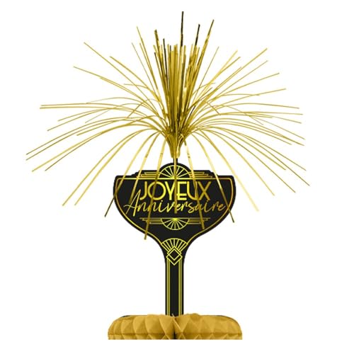 SV SURPRISEZ-VOUS - Centre DE Table Papier ANNIVESAIRE Gatsby 35CM