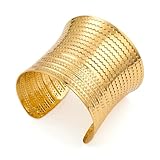 Only faith Brazalete Cuff para Mujer, Dorado y Plateado, Baño de Oro 18K, Diseño Estrella de Mar, Hipoalergénico, Ajustable (Estilo Tribal)