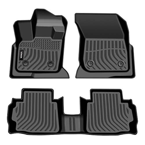 VIWIK Floor Mats Compatible for 2017-2020 Fusion/2017-2020 MKZ, Car Mats All Weather Protection Custom Full Set Floor Liners Include 1st and 2nd Row Front & Rear, Automotive Floor Mats TPE Black