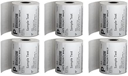 BESTeck - Thermal Labels 250 Labels Per Roll, 4'' x 6'' Direct Thermal Labels with Perforated Line, 1" Core Compatible for Zebra 2844 Zp-450 Zp-500 Zp