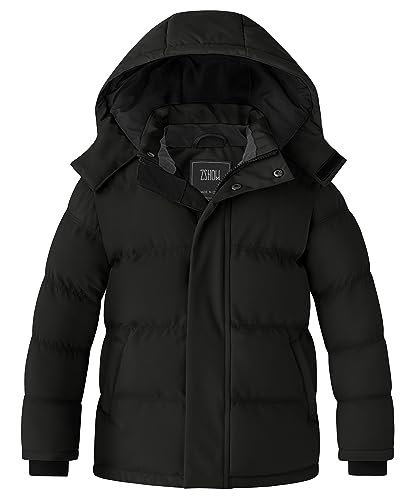 Amazon.com: ZSHOW Boys' Hooded Puffer Jacket Windproof Warm