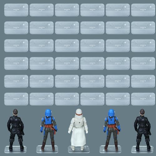 SIXPOINTS 36 Pieces 6 inch Action Figure Clear Display Stand Base,Model Support Stand Compatible with 1/12 Scale Star Wars Black Series Figure Toy (36Pcs Multi-PEG CLEAR) by SIXPOINTS - Image 5