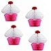 Pink And White Hanging Honeycomb Cupcake Decorations - Pack Of 4 - Hanging Tissue Paper Cupcake Party Decorations. Great For Parties And Birthdays!