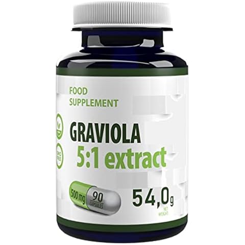Hepatica Graviola Fruit Extract 2500mg Equivalent (500mg of 5:1 Extract) 90 Vegan Capsules, 3rd Party lab Tested, High Strength Supplement, Gluten and GMO Free Cover