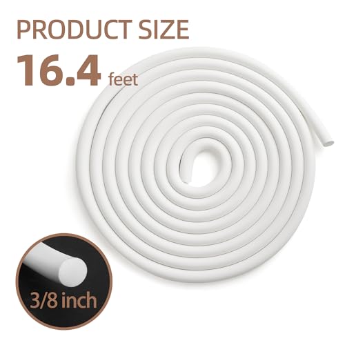 Image of U0U Backer Rod 3 /8 Inch,White Backer Rod Caulk Saver for Gaps and Joint Concrete Filling,16.4Ft Concrete Expansion Joint Filler (3 /8 inch *16.4 feet)