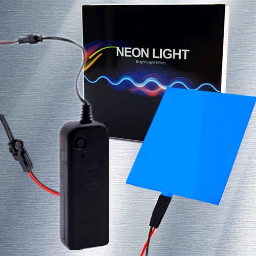 Image of El Sheet Panel Light - 2Pcs 10 x 10cm DIY Electroluminescent Cuttable Mask Eye Lighting DIY Cosplay Party Decoration Continuous /Strobe (Blue)