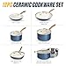 Gotham Steel 12 Pc Ceramic Cookware Set Nonstick, Ceramic Pots and Pans Set Non Stick with Steamer for Cooking, Non Toxic PFOA PFOS Free, Premium Stay Cool Handles, Oven & Dishwasher Safe