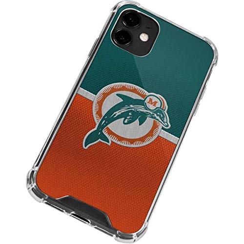 Skinit Clear Phone Case Compatible with iPhone 12 Mini - Officially Licensed NFL Miami Dolphins Vintage Design