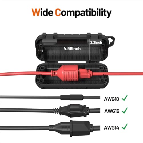 Extension-Cord-Cover-Outdoor-4-Pack-IP54-Water-Resistant-Power-Cord-Protector-Electrical-Connection-Box-Outside-Cable-Safety-Cover-for-Electronics-Plug-Outlet-Tool-Holiday-Light-Black