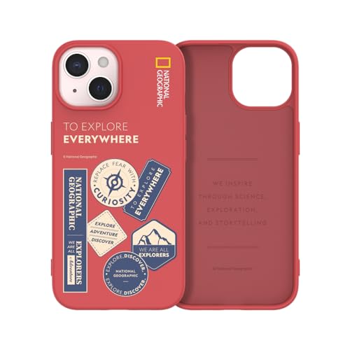 Image of National Geographic Palette Color Wappen Case TPU for iPhone 15 Plus Back Cover Case (Explorer Rose Red)