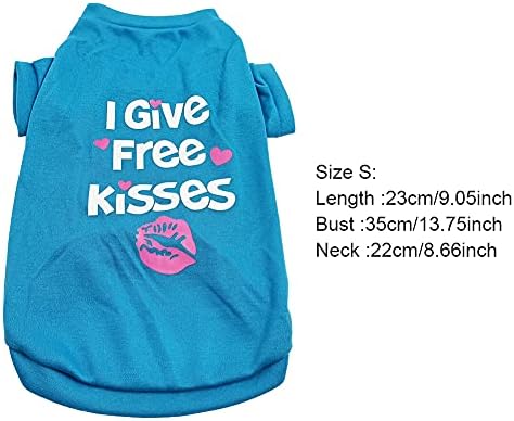 Puppy Dog T Shirt Cat Clothes Breathable Cotton Print Tee Shirts Minimalist Dog T-Shirt,for Small Dogs Kittens Clothes for Sphynx Hairless Cat Chihuahua BulldogsSky Blue S