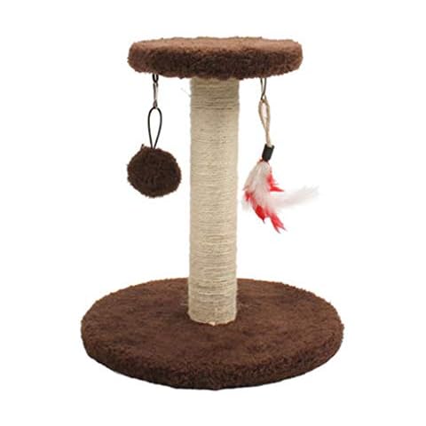 Azanaz Cat scratching post Sisal Cat Scratcher Climber & Tree Pole With Dangling Toy Ball Soft Smooth Plush Carpet Base Vertical,27 * 31cm Cover