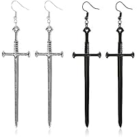 Weenkeey 2 pares de aretes góticos de espada de daga retro