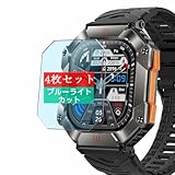 4枚 Sukix ブルーライトカット フィルム 、 KOMOI KR80 AK01 2インチ スマートウォッチ smartwatch 向けの 液晶保護フィルム ブルーライトカットフィルム シート シール 保護フィルム（非 ガラスフィルム 強化ガラス ガラス ケース カバー ）
