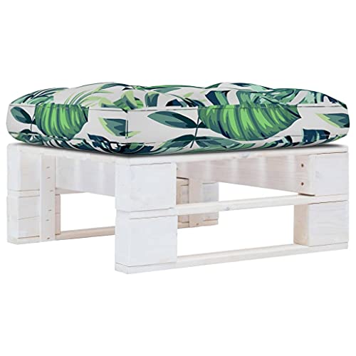 QZZCED Otomana de Jardín con Palets de Madera de Pino Impregnada, Cojín Incluido para Comodidad, Resistente a la Intemperie y de Bajo Mantenimiento para Patio o Terraza, Sofá