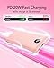 VRURC Portable Charger Power Bank with Wall Plug, 10000mAh Portable Charger with Built in Cables, PD 20W Fast Charging Portable Charger with Cords External Charger Travel Accessories-Pink(1 Pack)