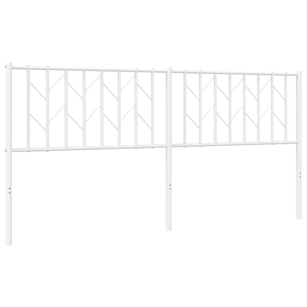 vidaXL Metal Replace Headboard, Bed Header for Bedroom Guest Room, Bed Headboard with Metal Legs, Tall Headboard for Double Bed, White 180 cm