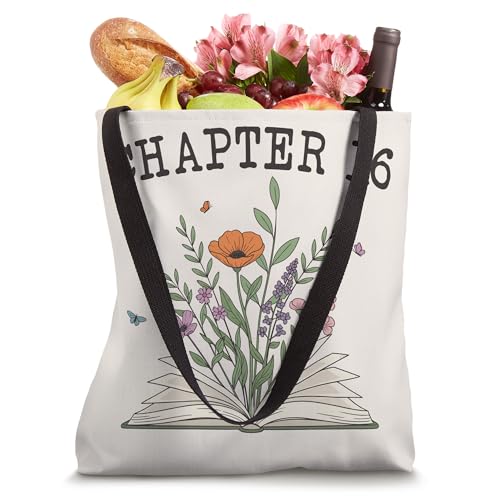 Bolso Tote Wildflowers para amantes de libros 16 años miniatura 4