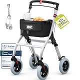 VOCIC Z32 Rollator Schmal für Wohnung,Indoor Rollator Faltbar und Leicht