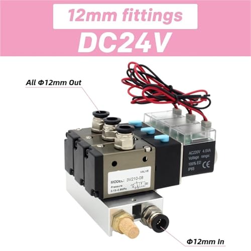 Électrovanne normalement ouverte 24V bloc de stations 3 ports