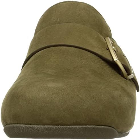 Fit-Flop SHUV BUCKLE-STRAP NUBUCK CLOGS Women's, Mossy, 5 US