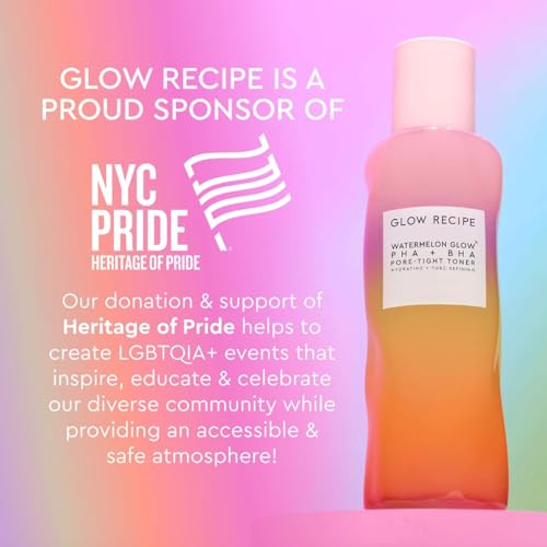 Image of Glow Recipe Limited Edition Pride PHA + BHA Face Toner - Skin Care Toner, Pore Minimizer & Gentle Face Exfoliant - Soothing, Tightening & Hydrating Toner with Hyaluronic Acid & Watermelon (150ml)
