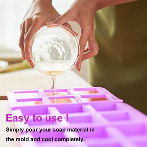 Walfos Soap Molds, 2 Size Silicone Soap Molds With Polished Surface, Easy To Release, Dishwasher Safe, Great For Homemade Craft Soap Mold, Cake Mold, Chocolate Mold & Ice Cube Tray #TOP2